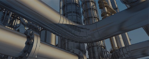 Close up of piping systems in a plant